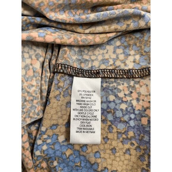 London Times Women's Surplice V-Neck 3/4 sleeve Draped Dress Multi Size 8 - Picture 7 of 8